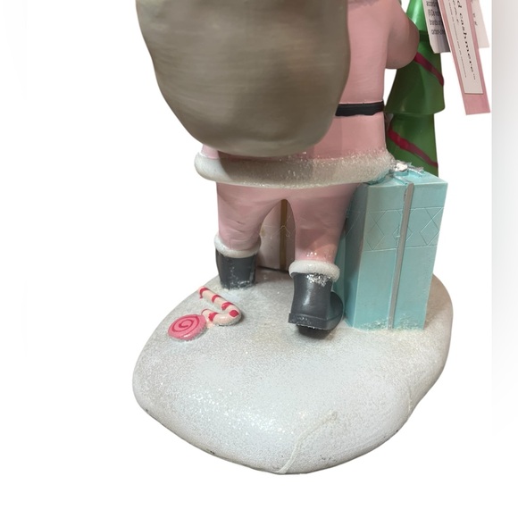 Vintage-Inspired 19” LED Santa Claus Figurine with Candy Cane & Wreath - Xmas - Picture 7 of 12